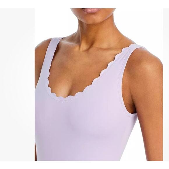 Aqua Swimwear Scalloped One pc Swimsuit NWT XL Light Lilac - Picture 4 of 10